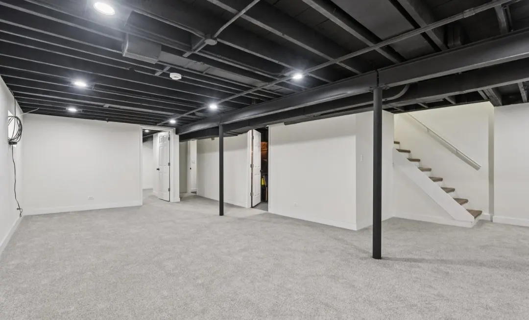 Finished basement with framed rooms and drywalled walls in Bloomingdale